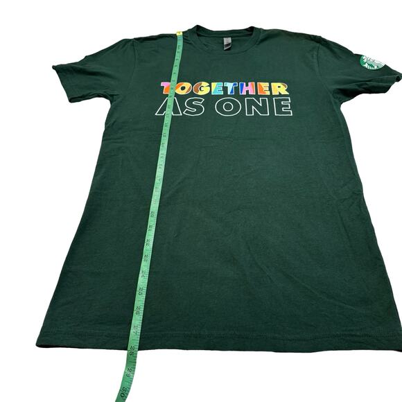 STARBUCKS Pride Together As One Green Rainbow Short Sleeve Tee Unisex Small - Picture 6 of 6